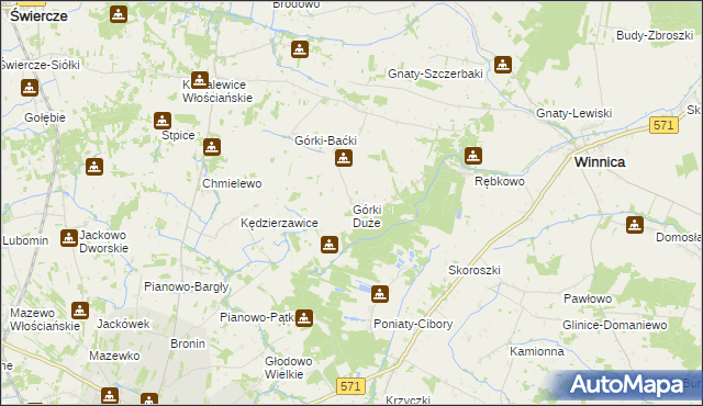 mapa Górki Duże gmina Winnica, Górki Duże gmina Winnica na mapie Targeo