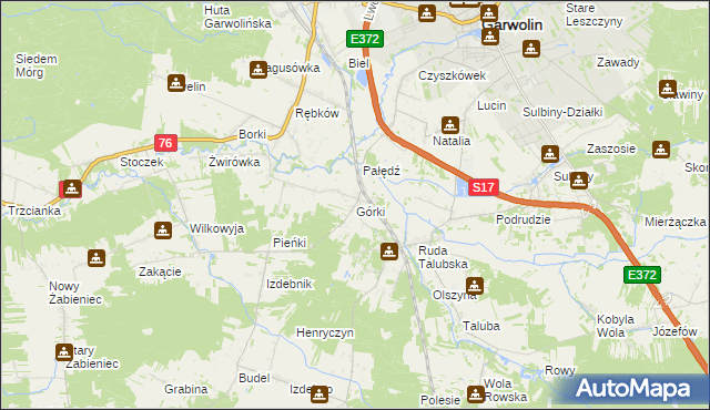 mapa Górki gmina Garwolin, Górki gmina Garwolin na mapie Targeo