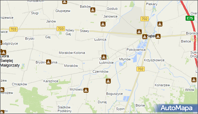 mapa Górki Łubnickie, Górki Łubnickie na mapie Targeo