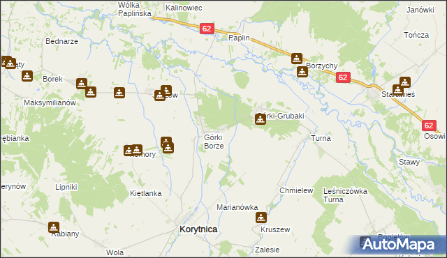 mapa Górki Średnie, Górki Średnie na mapie Targeo