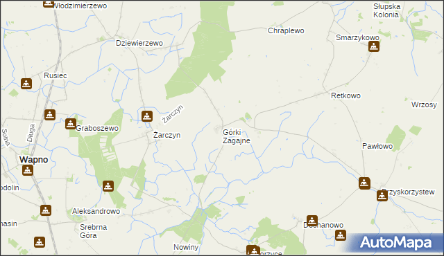 mapa Górki Zagajne, Górki Zagajne na mapie Targeo