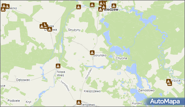 mapa Goruńsko, Goruńsko na mapie Targeo
