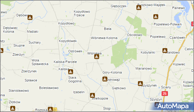 mapa Góry gmina Wilczyn, Góry gmina Wilczyn na mapie Targeo