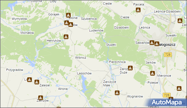 mapa Góry Lasochowskie, Góry Lasochowskie na mapie Targeo