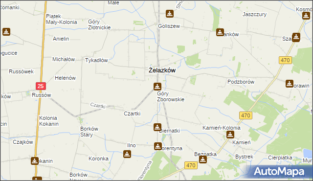 mapa Góry Zborowskie, Góry Zborowskie na mapie Targeo