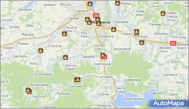 mapa Gorzeń Górny, Gorzeń Górny na mapie Targeo