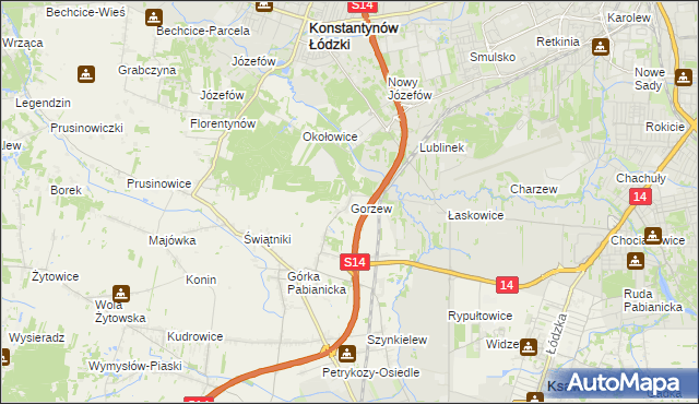 mapa Gorzew, Gorzew na mapie Targeo