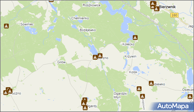 mapa Górzno gmina Bierzwnik, Górzno gmina Bierzwnik na mapie Targeo