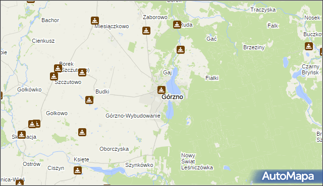 mapa Górzno powiat brodnicki, Górzno powiat brodnicki na mapie Targeo