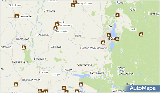 mapa Górzno-Wybudowanie, Górzno-Wybudowanie na mapie Targeo