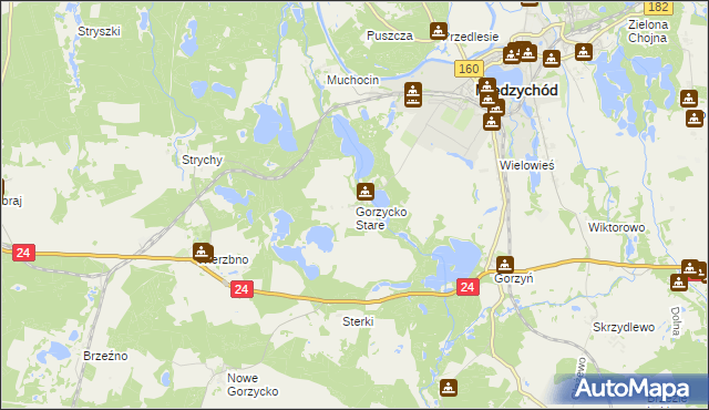 mapa Gorzycko Stare, Gorzycko Stare na mapie Targeo