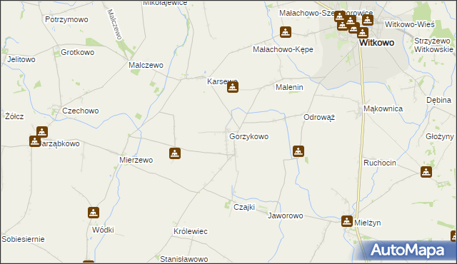mapa Gorzykowo, Gorzykowo na mapie Targeo