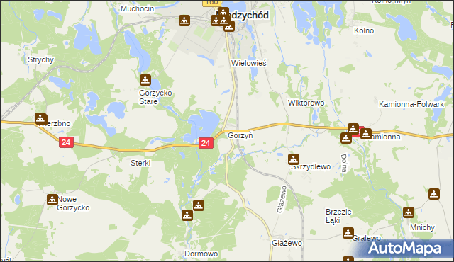 mapa Gorzyń, Gorzyń na mapie Targeo