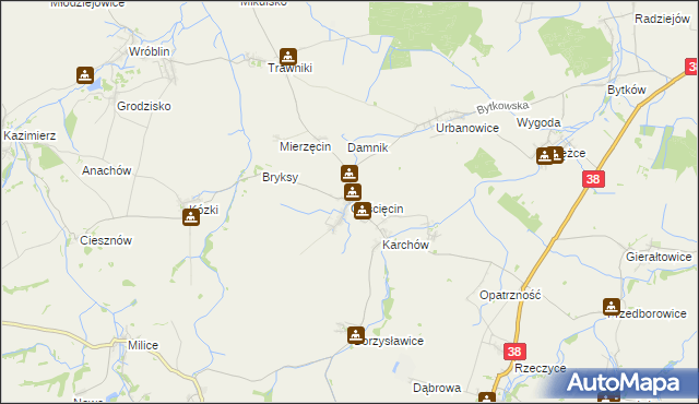 mapa Gościęcin, Gościęcin na mapie Targeo