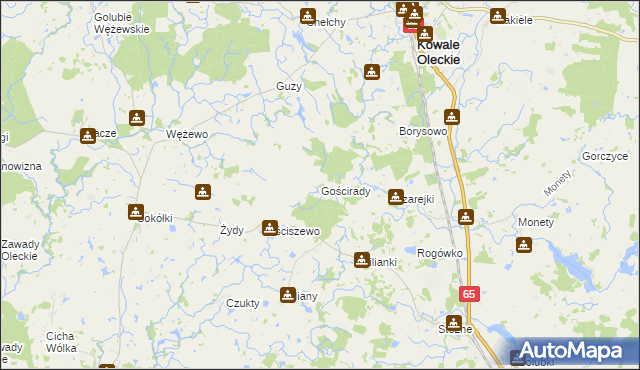 mapa Gościrady, Gościrady na mapie Targeo