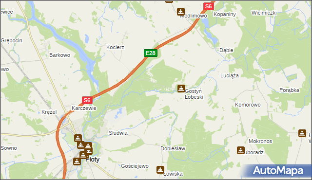 mapa Gostyński Bród, Gostyński Bród na mapie Targeo