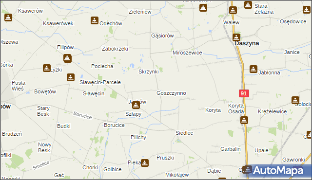 mapa Goszczynno, Goszczynno na mapie Targeo