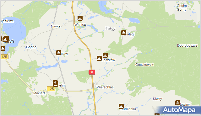 mapa Goszków, Goszków na mapie Targeo