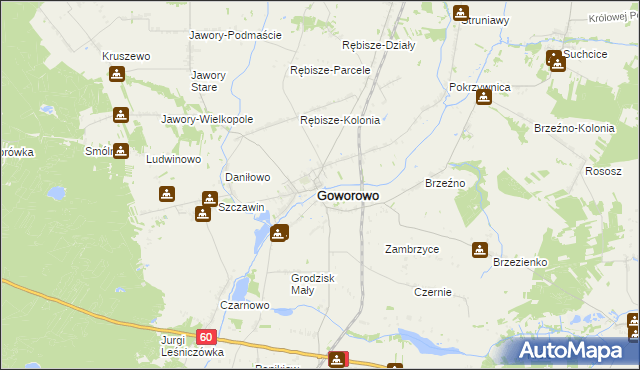 mapa Goworówek, Goworówek na mapie Targeo