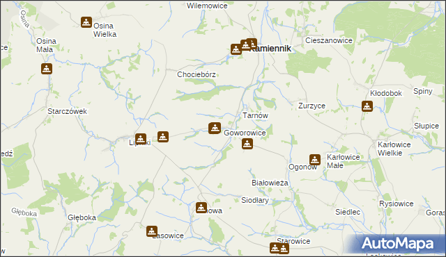 mapa Goworowice, Goworowice na mapie Targeo