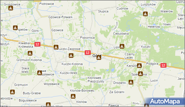 mapa Gózd powiat radomski, Gózd powiat radomski na mapie Targeo