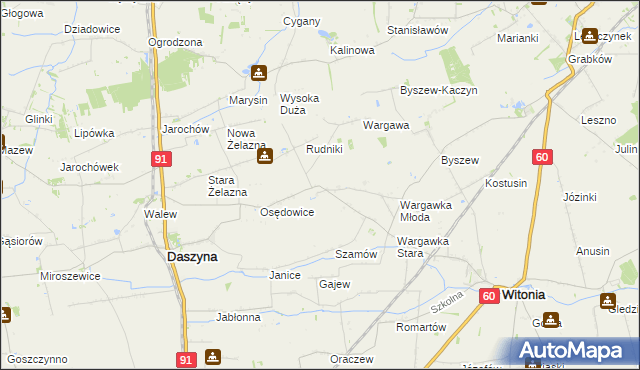 mapa Gozdków gmina Witonia, Gozdków gmina Witonia na mapie Targeo