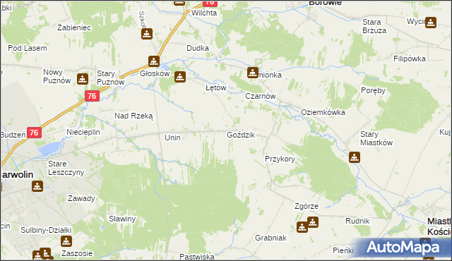 mapa Goździk, Goździk na mapie Targeo