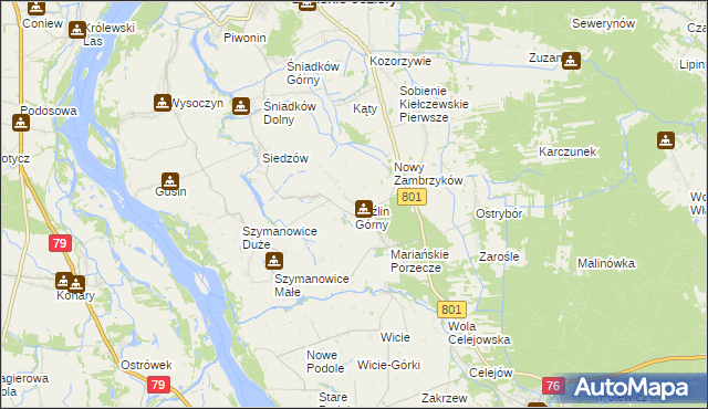 mapa Goźlin Górny, Goźlin Górny na mapie Targeo