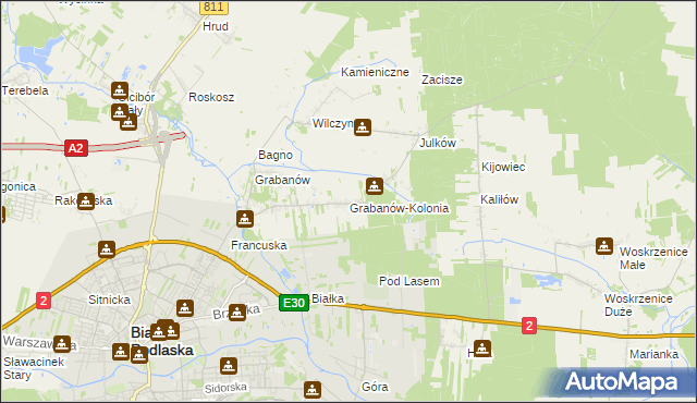 mapa Grabanów-Kolonia, Grabanów-Kolonia na mapie Targeo