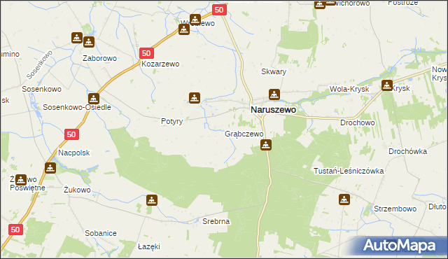 mapa Grąbczewo gmina Naruszewo, Grąbczewo gmina Naruszewo na mapie Targeo