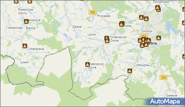 mapa Grabiszyce Średnie, Grabiszyce Średnie na mapie Targeo