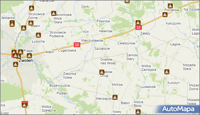 mapa Grabów nad Wisłą, Grabów nad Wisłą na mapie Targeo