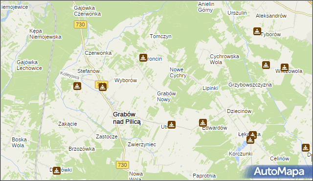 mapa Grabów Nowy, Grabów Nowy na mapie Targeo