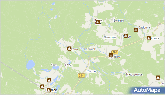 mapa Grabówek gmina Tuplice, Grabówek gmina Tuplice na mapie Targeo