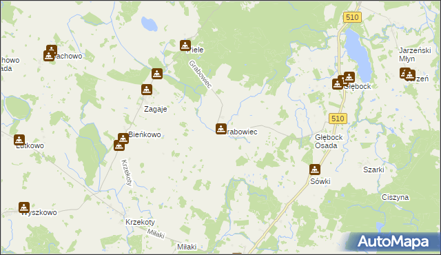 mapa Grabowiec gmina Lelkowo, Grabowiec gmina Lelkowo na mapie Targeo