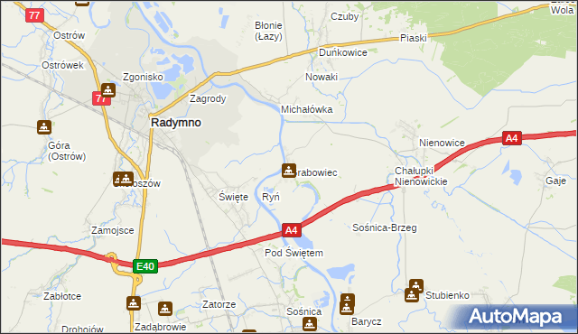 mapa Grabowiec gmina Radymno, Grabowiec gmina Radymno na mapie Targeo