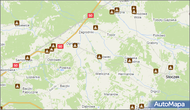 mapa Grabowiec gmina Stoczek, Grabowiec gmina Stoczek na mapie Targeo