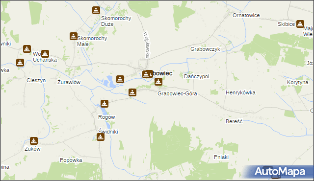 mapa Grabowiec-Góra, Grabowiec-Góra na mapie Targeo