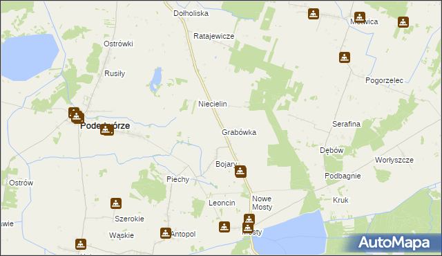 mapa Grabówka gmina Podedwórze, Grabówka gmina Podedwórze na mapie Targeo