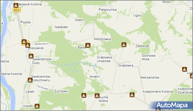 mapa Grabówka Ukazowa, Grabówka Ukazowa na mapie Targeo