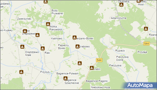 mapa Grabowo gmina Krasnosielc, Grabowo gmina Krasnosielc na mapie Targeo