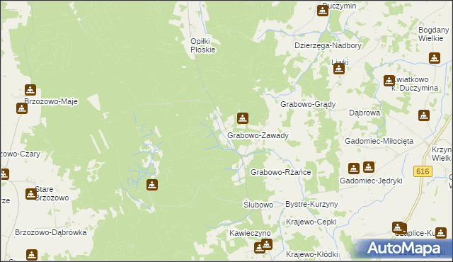 mapa Grabowo-Zawady, Grabowo-Zawady na mapie Targeo