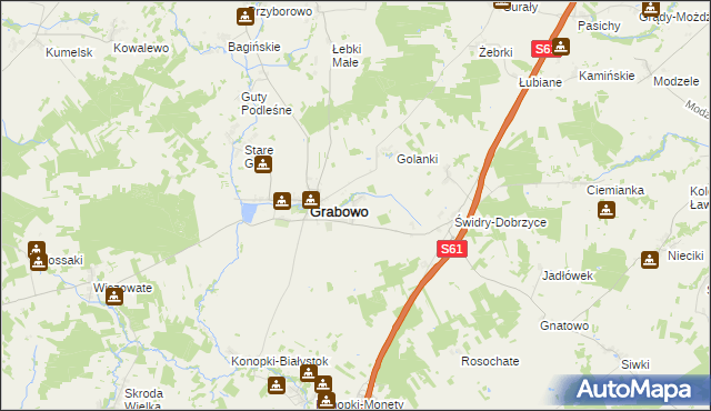 mapa Grabowskie, Grabowskie na mapie Targeo
