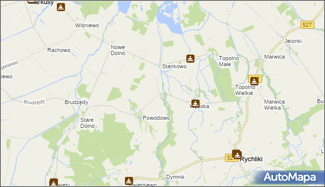 mapa Grądowy Młyn, Grądowy Młyn na mapie Targeo