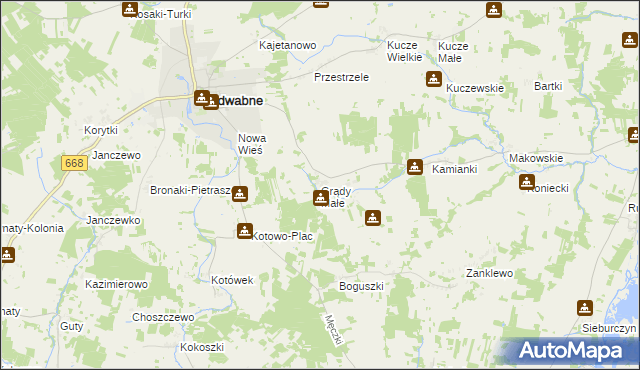 mapa Grądy Małe, Grądy Małe na mapie Targeo