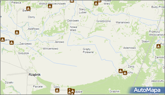 mapa Grądy Polewne, Grądy Polewne na mapie Targeo