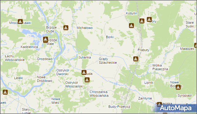 mapa Grądy Szlacheckie, Grądy Szlacheckie na mapie Targeo