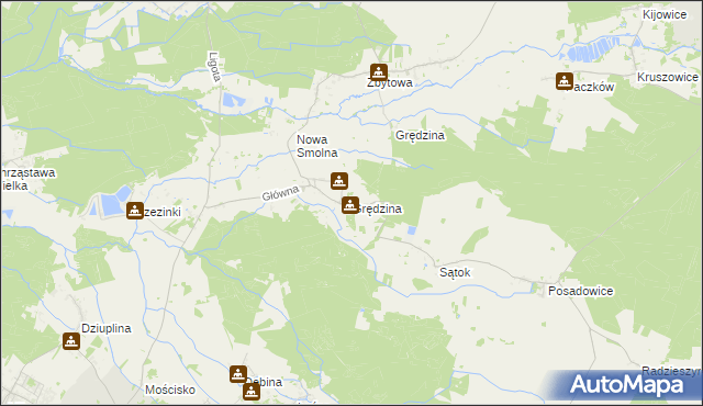 mapa Grędzina, Grędzina na mapie Targeo