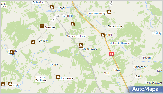 mapa Gregorowce, Gregorowce na mapie Targeo