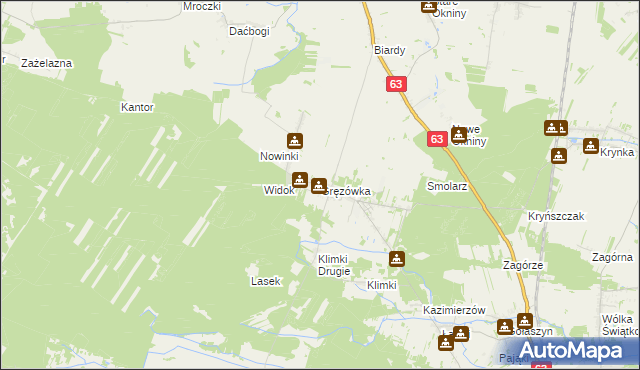 mapa Gręzówka, Gręzówka na mapie Targeo